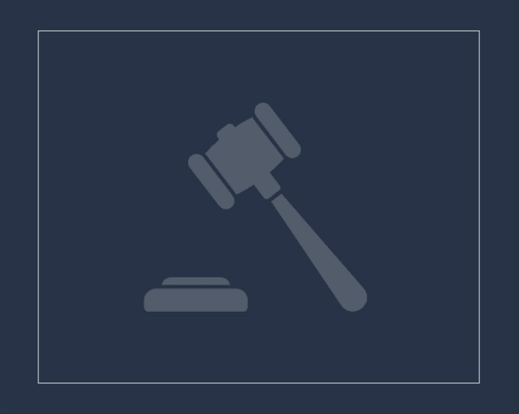 A Hammer Hitting a Surface Icon in Grey and Navy Blue